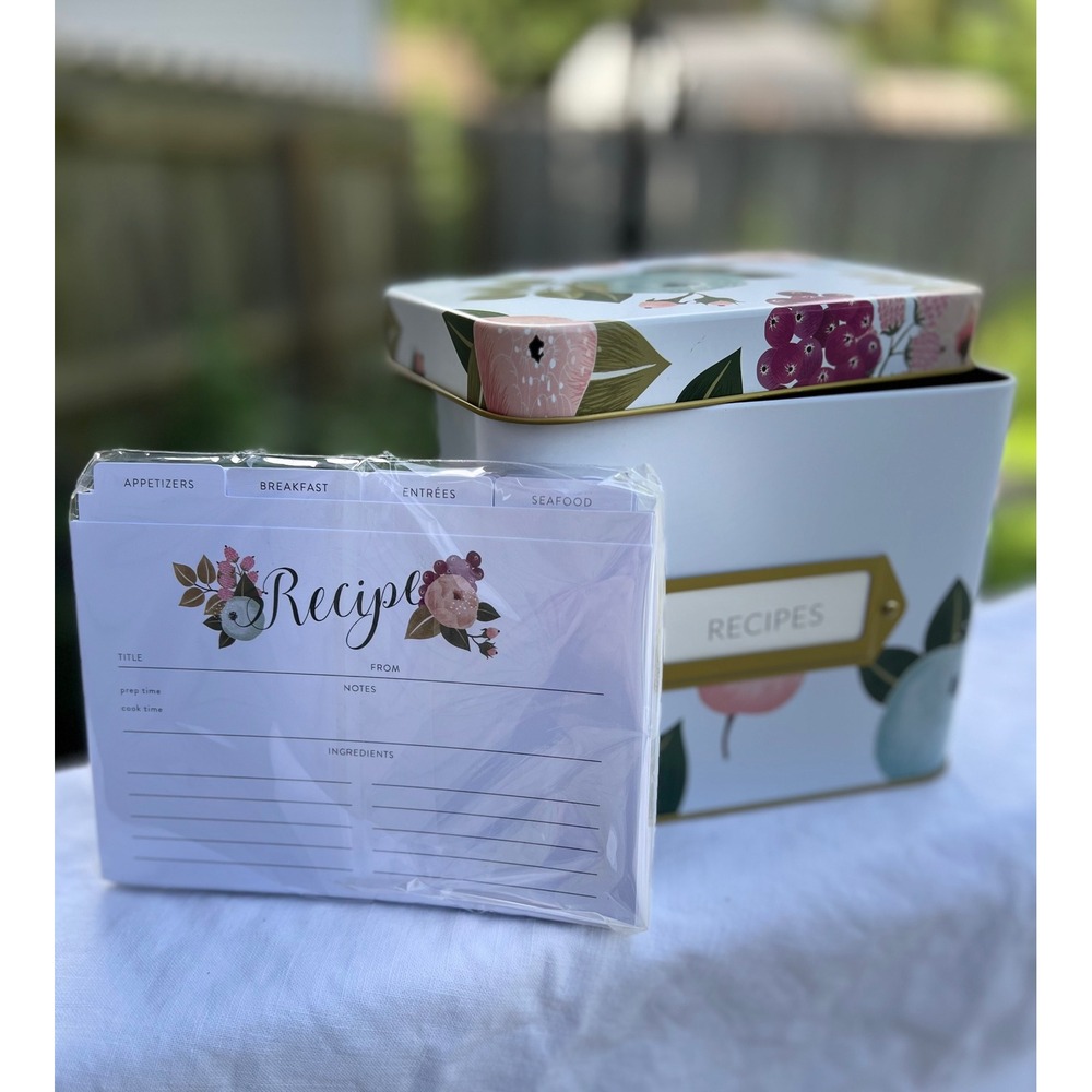 Recipe Box w/Cards by Polite Society, vintage-style - preserving family recipes.